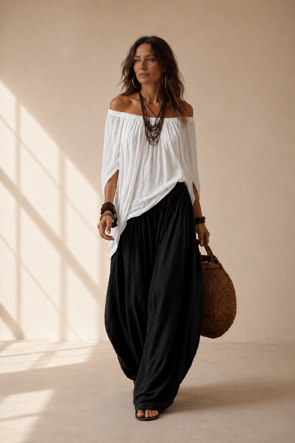 Isabella | Conjunto Bohemio Fluido Pantalón Farol