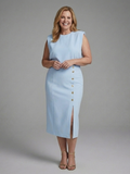 Amelia | Sleeveless Asymmetrical Midi Dress