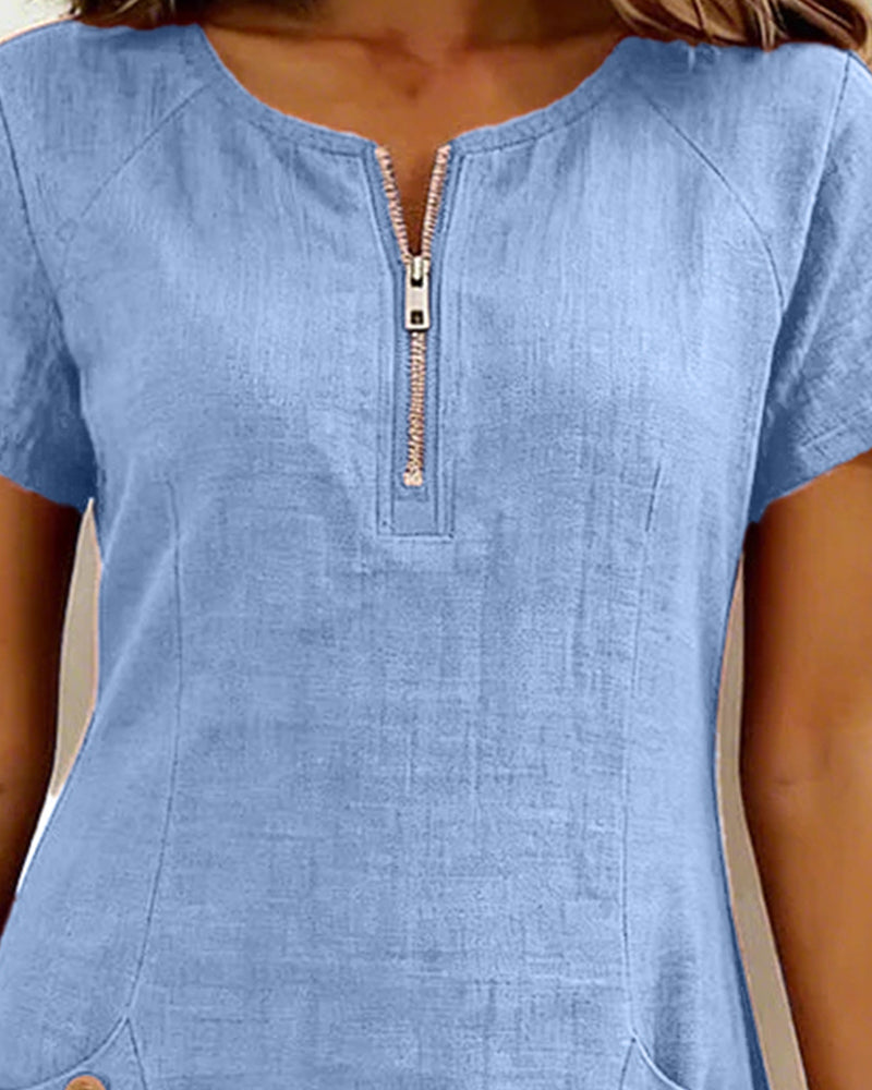Van Elst Mode® | Vestido de algodón con bolsillo de cremallera