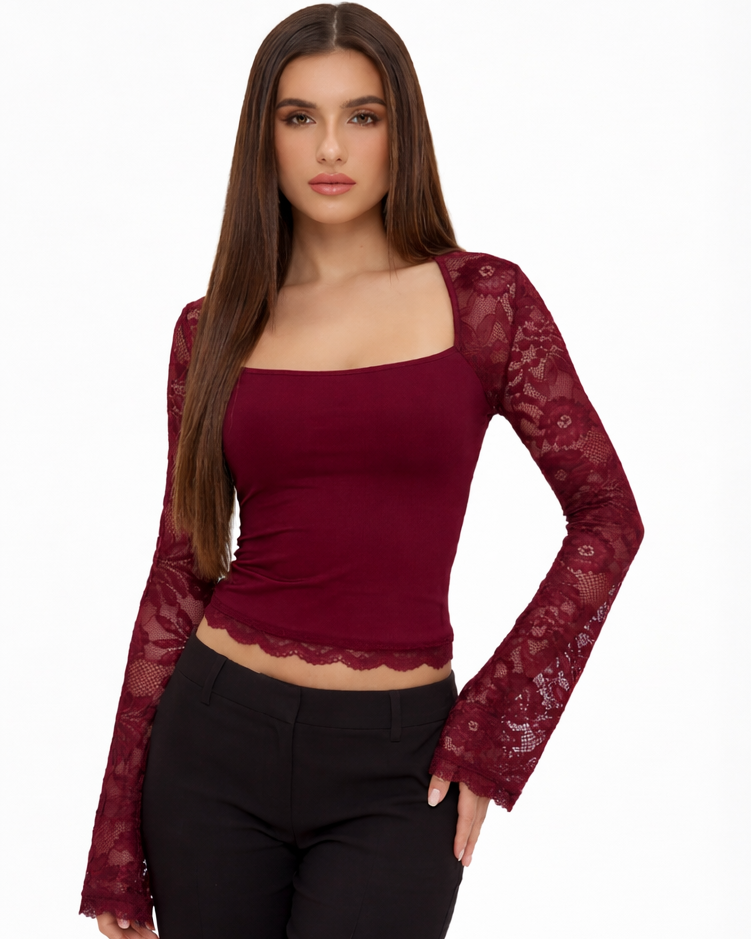 AMARA | Lace Affair Long Sleeve Top
