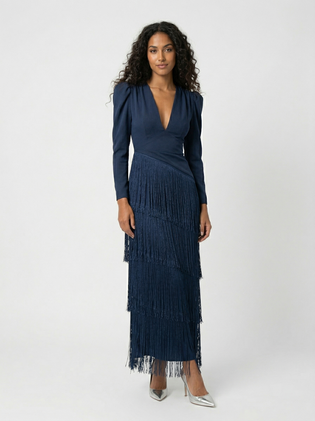 Clara | Elegant Fringe Dress with Sleeves