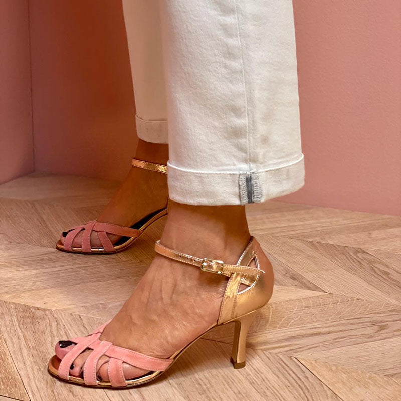 Aurelia | Sandalias Glamour Rosa Dorado