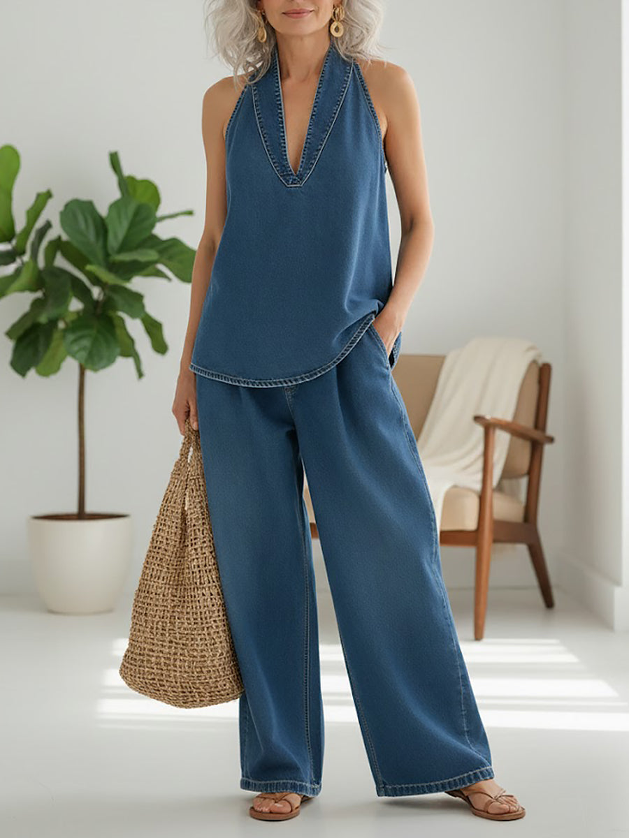 Ivy™ | Two-piece vintage denim set