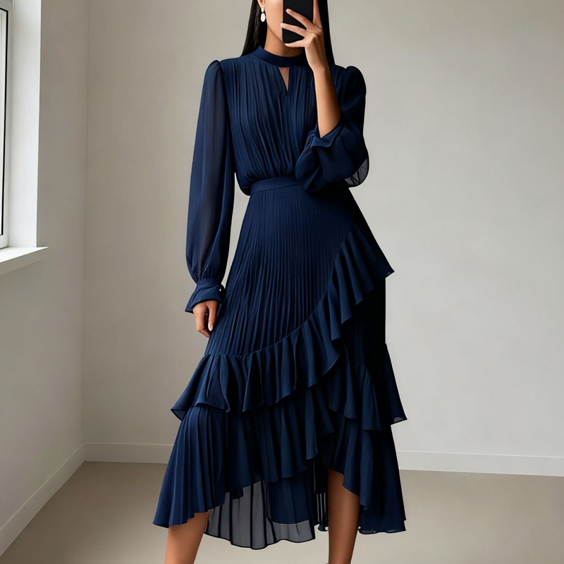 Helena - Vestido midi con pliegues